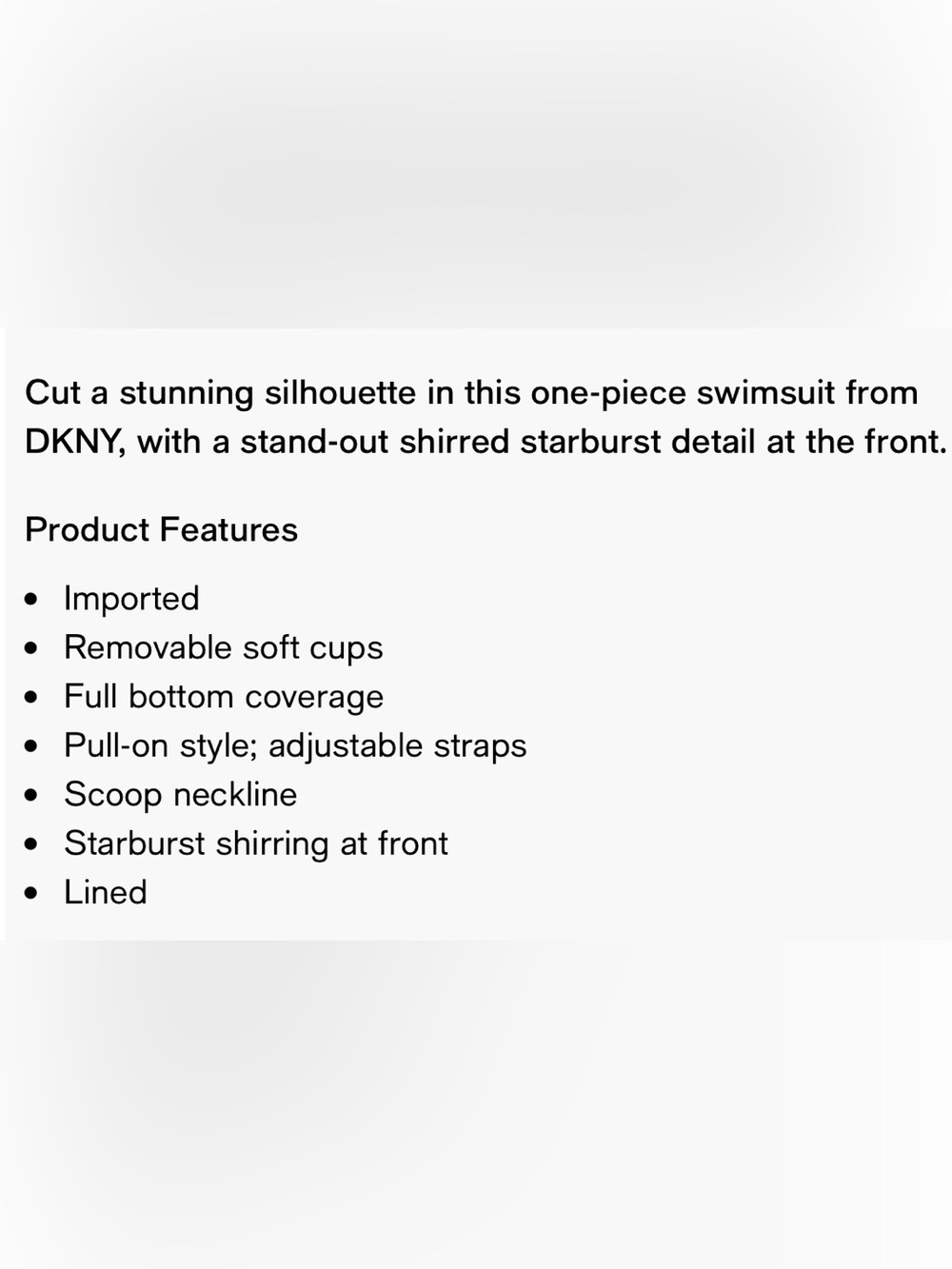 NWT- DKNY Black One-Piece Swimsuit with Ring Strap Detail. - Picture 15 of 16